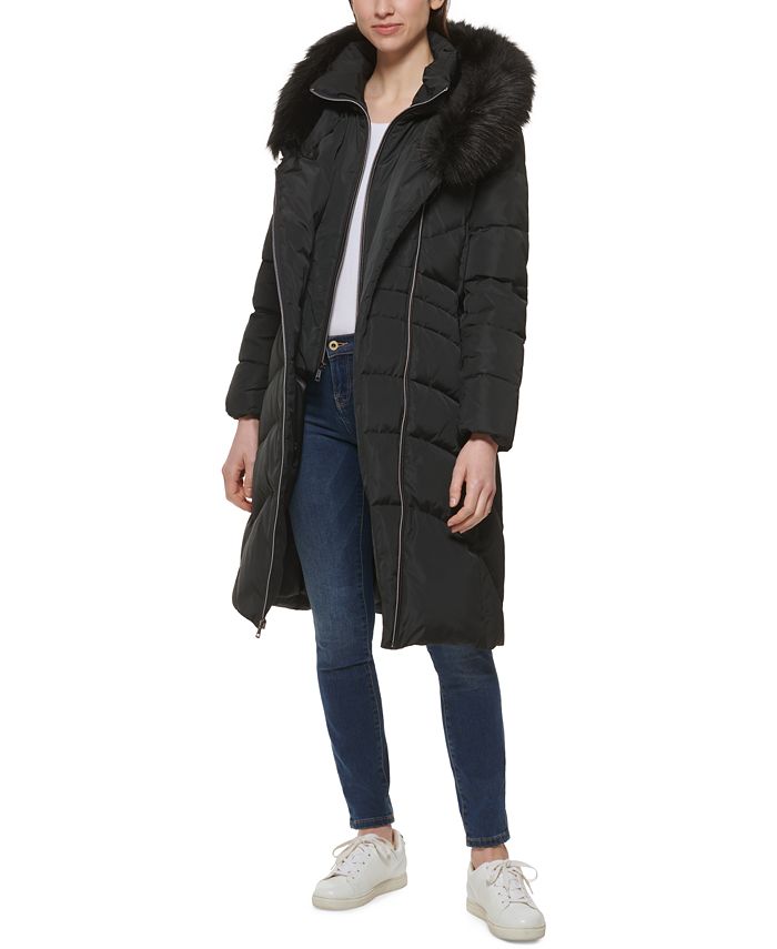 Cole Haan Women's Belted Pillow-Collar Puffer Coat - Macy's