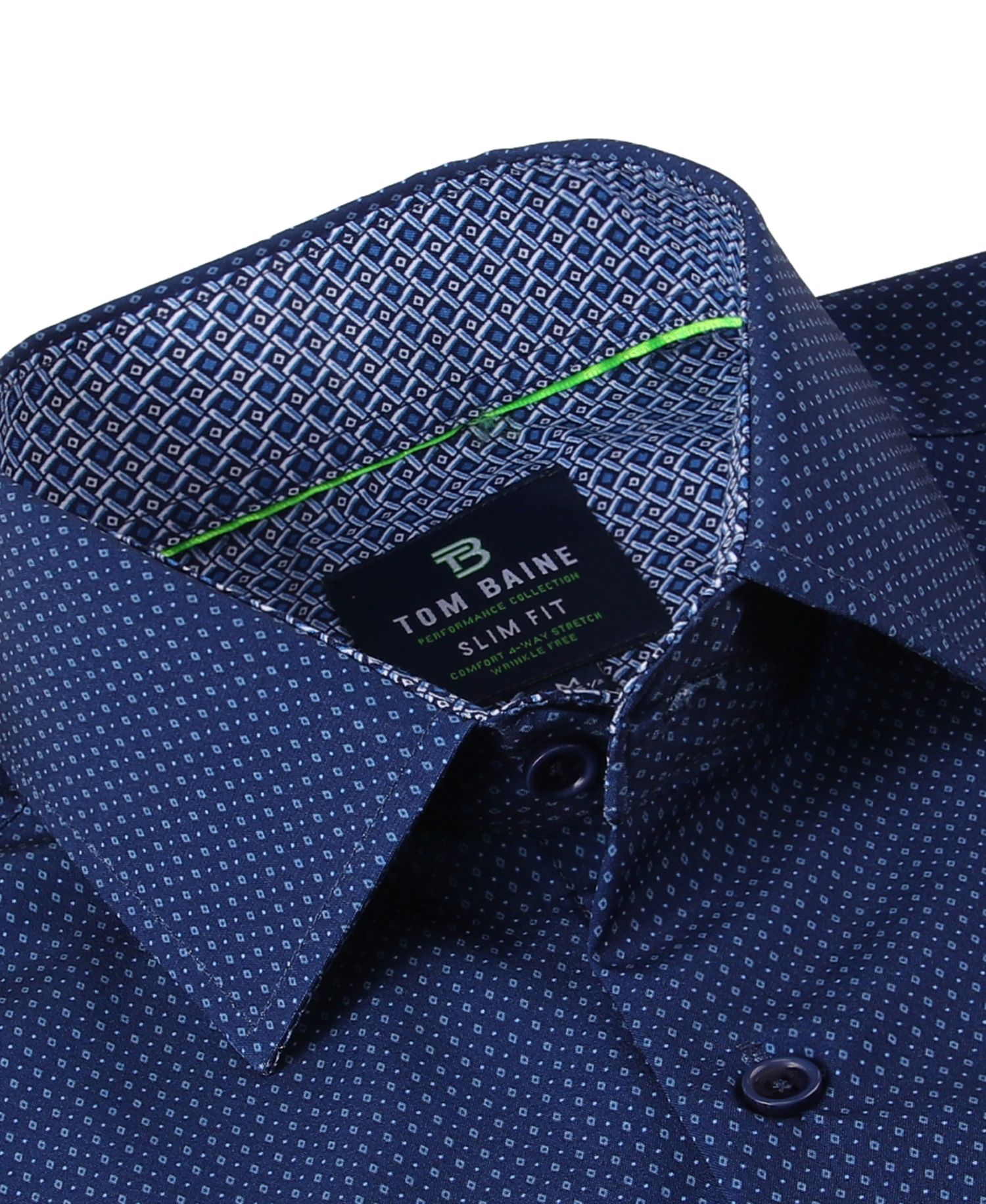 Men's Slim Fit Short Sleeve Performance Button Down Dress Shirt