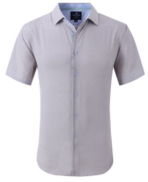 Мужская рубашка Tom Baine Slim Fit Short Sleeve Performance Button Down Dress Shirt, цвет: Белый