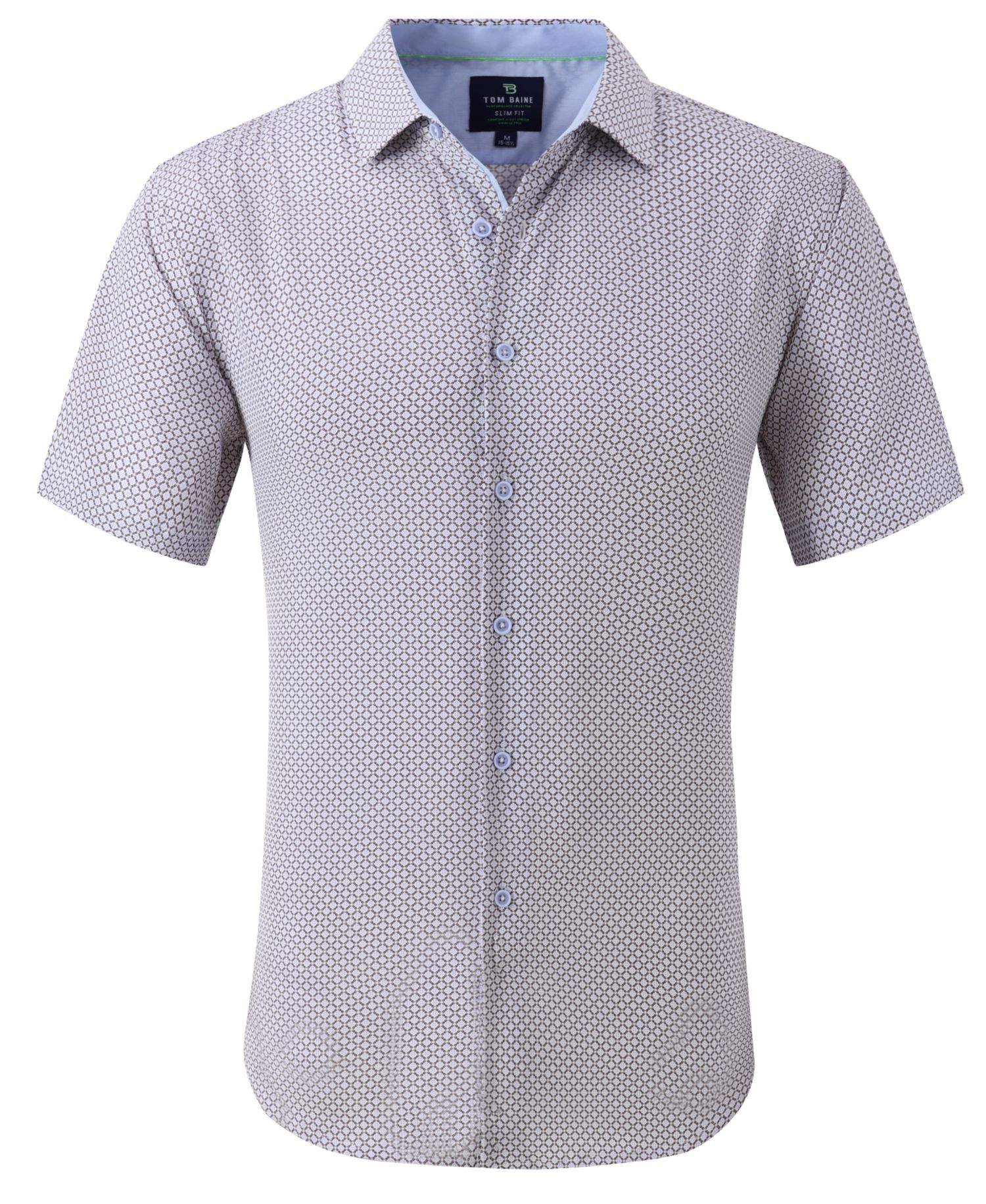 Men's Slim Fit Short Sleeve Performance Button Down Dress Shirt