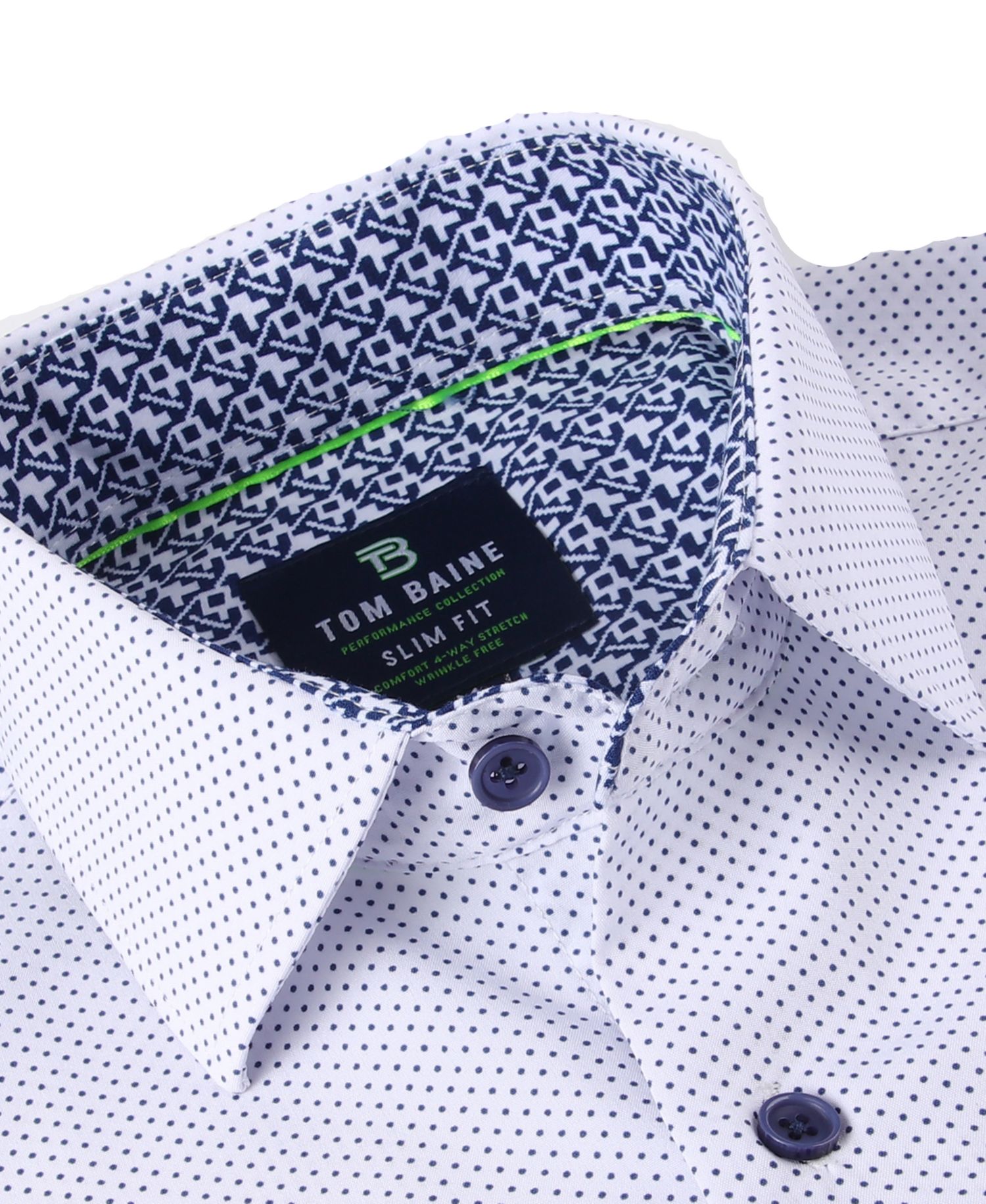 Men's Slim Fit Short Sleeve Performance Button Down Dress Shirt