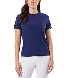 Women's Harmony Knit Shortsleeve Crewneck with Chest Pocket Top