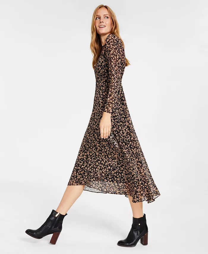 Crossover-Hem Midi Dress - thumbnail 3