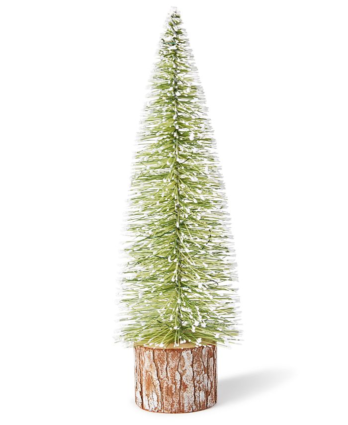 Holiday Lane Northern Lights Green Sisal Small Tree with Wood Base LED