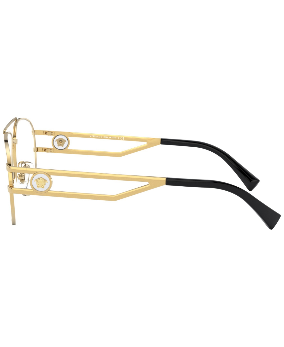 Versace Ve1269 Men's Pilot Eyeglasses In Gold-tone