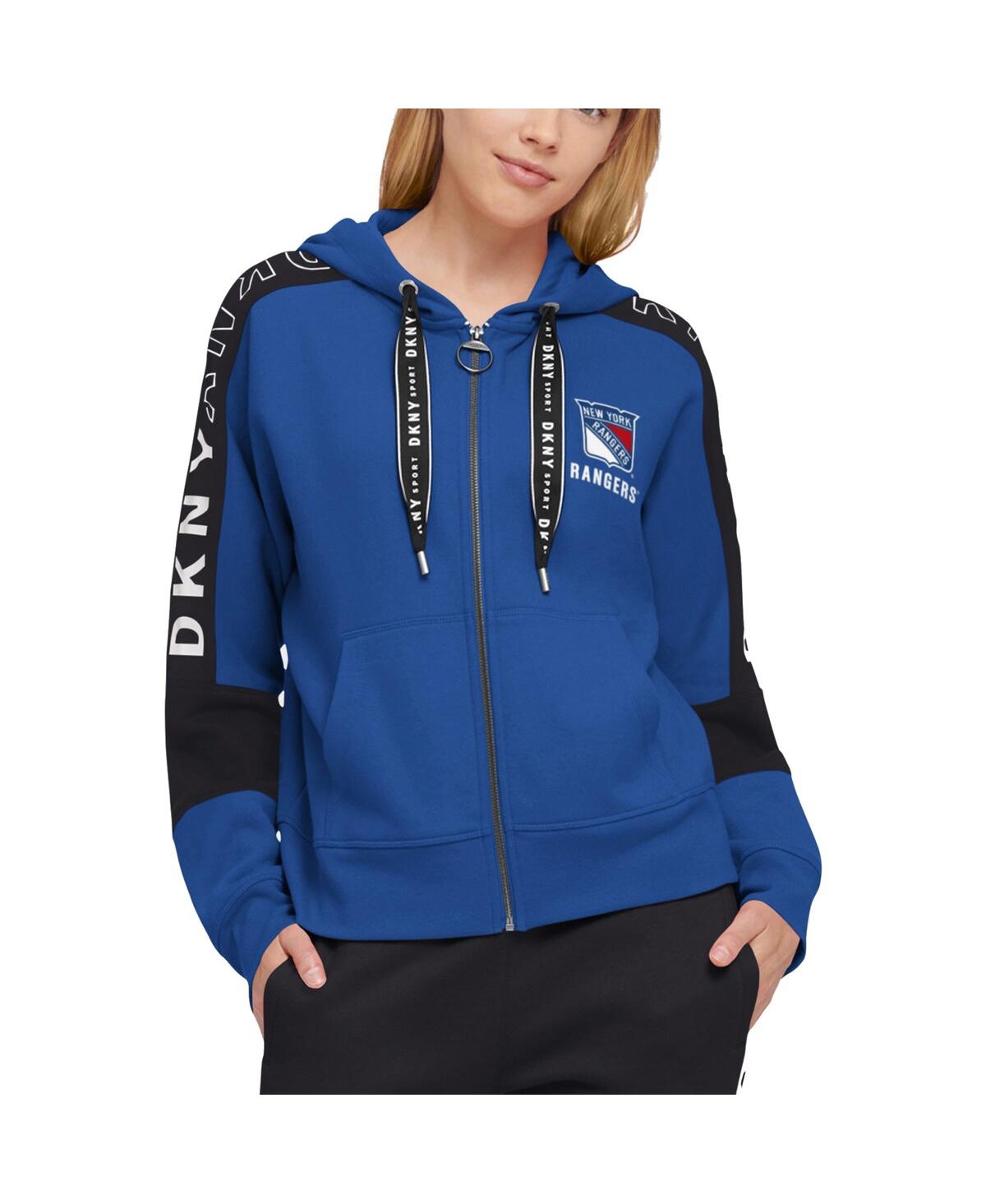 Dkny Sport Women's Tiger-Print Logo Hoodie XS Blue