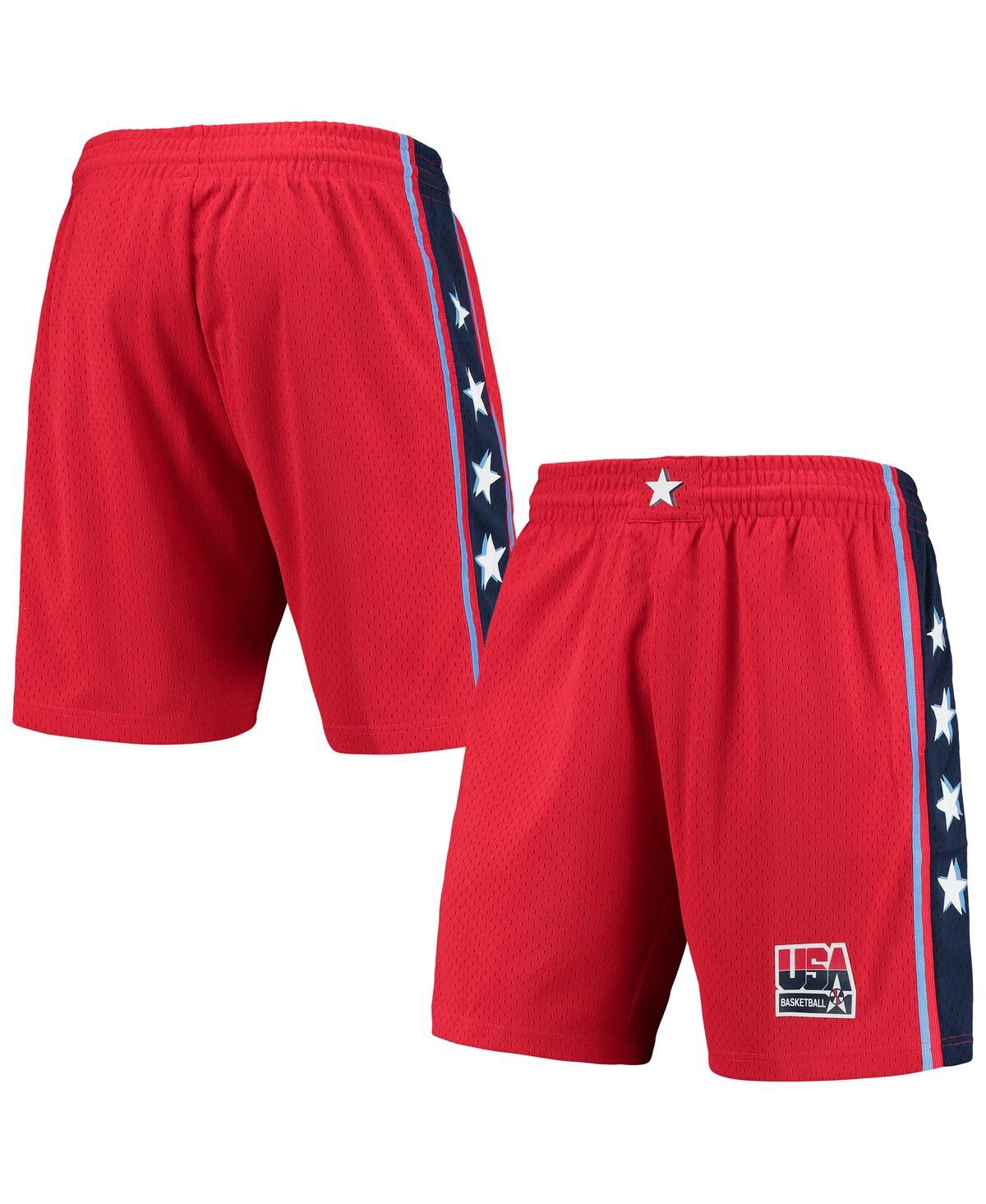 Mitchell Ness Men s Mitchell Ness Red Usa Basketball Hardwood Classics 1996 Dream Team Iii Swingman Shorts Red Smart Closet