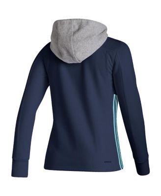 Women's Deep Sea Blue Seattle Kraken Skate Lace AEROREADY Pullover Hoodie