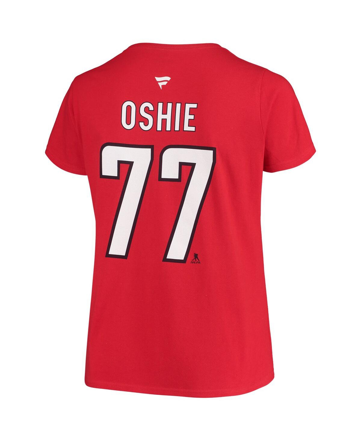 Fanatics Women's  Tj Oshie Red Washington Capitals Plus Size Name And Number Scoop Neck T-shirt In Red
