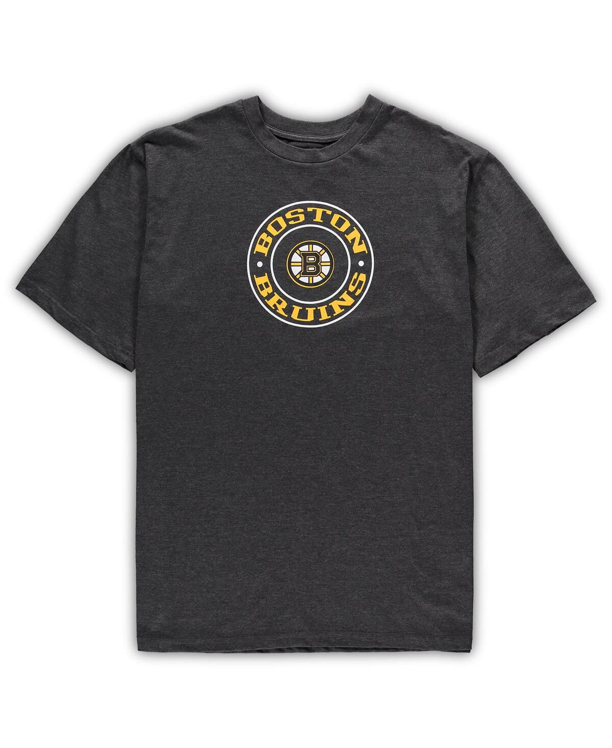 Concepts Sport Men's  Black, Heathered Charcoal Boston Bruins Big And Tall T-shirt And Shorts Sleep S In Black,heathered Charcoal