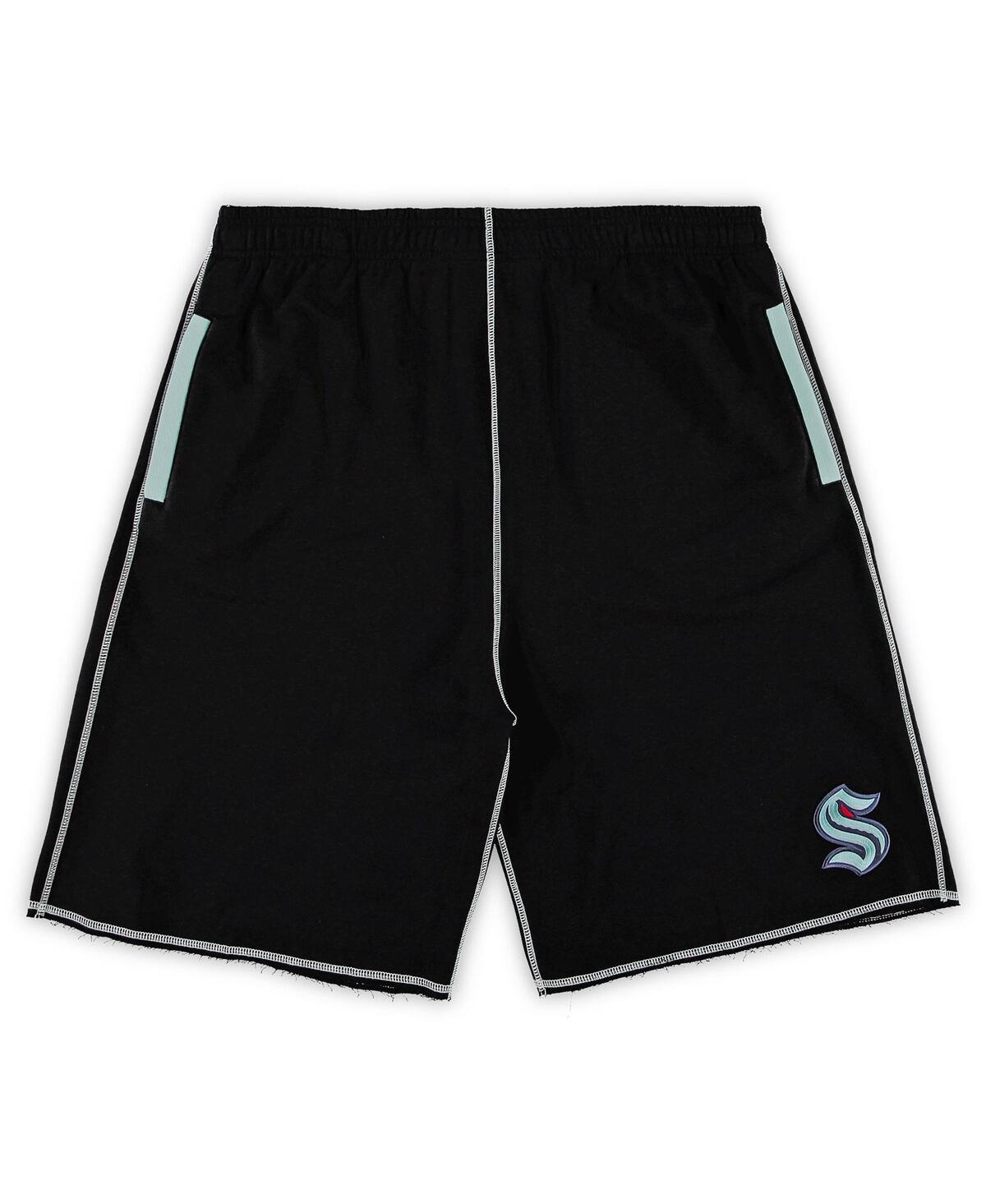Shop Profile Men's Black Seattle Kraken Big And Tall French Terry Shorts