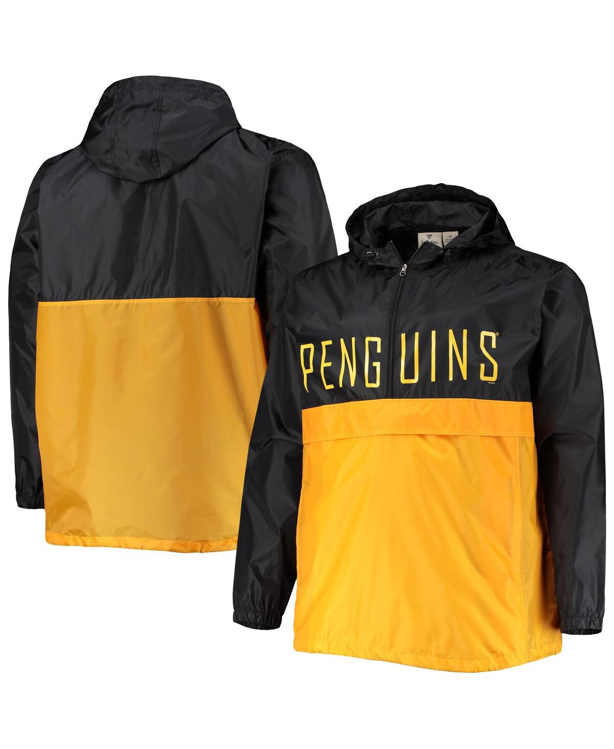 Shop Profile Men's Black Pittsburgh Penguins Big And Tall Anorak Half-zip Pullover Hoodie