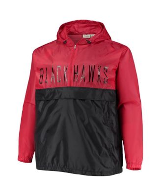 Men's Red Chicago Blackhawks Big and Tall Anorak Half-Zip Pullover Hoodie