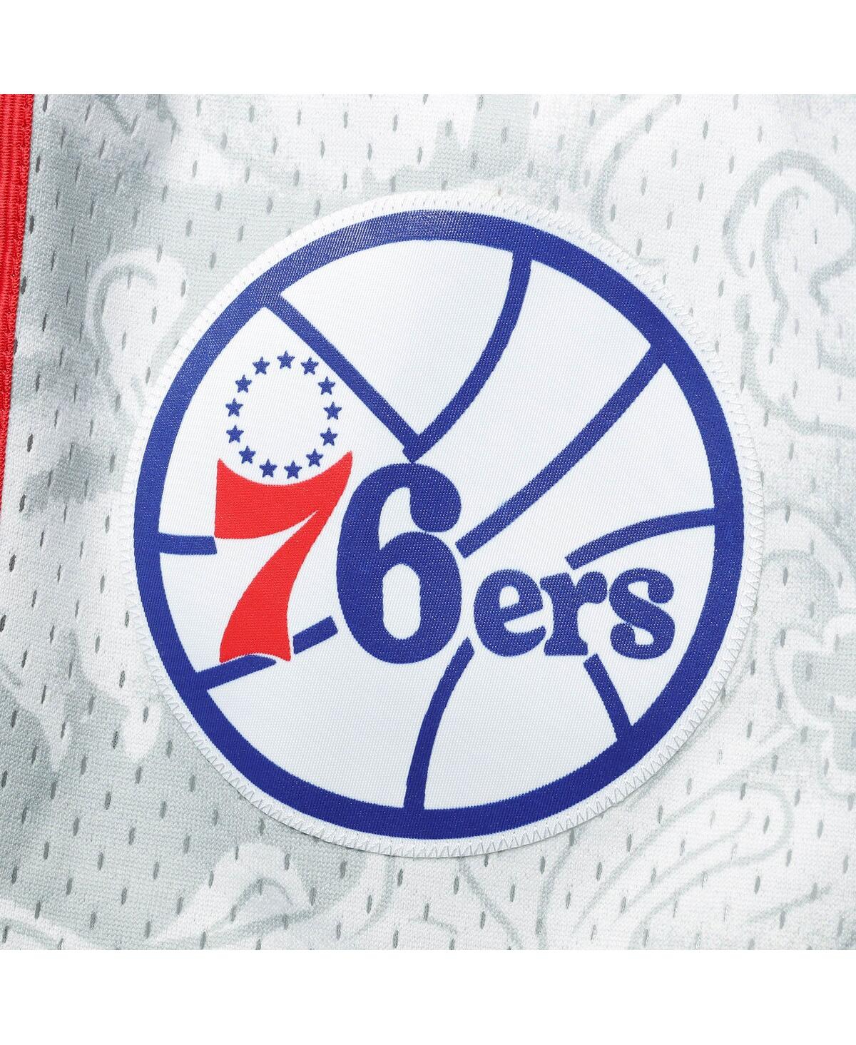 Men's Mitchell & NessPhiladelphia 76ers Hardwood Classics Lunar New Year Swingman Shorts - White