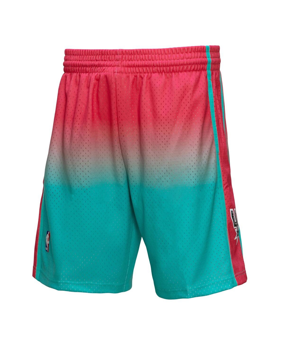 Men's Mitchell & Nessand Teal San Antonio Spurs 1998/99 Hardwood Classics Fadeaway Reload 3.0 Swingman Shorts - Pink, Teal