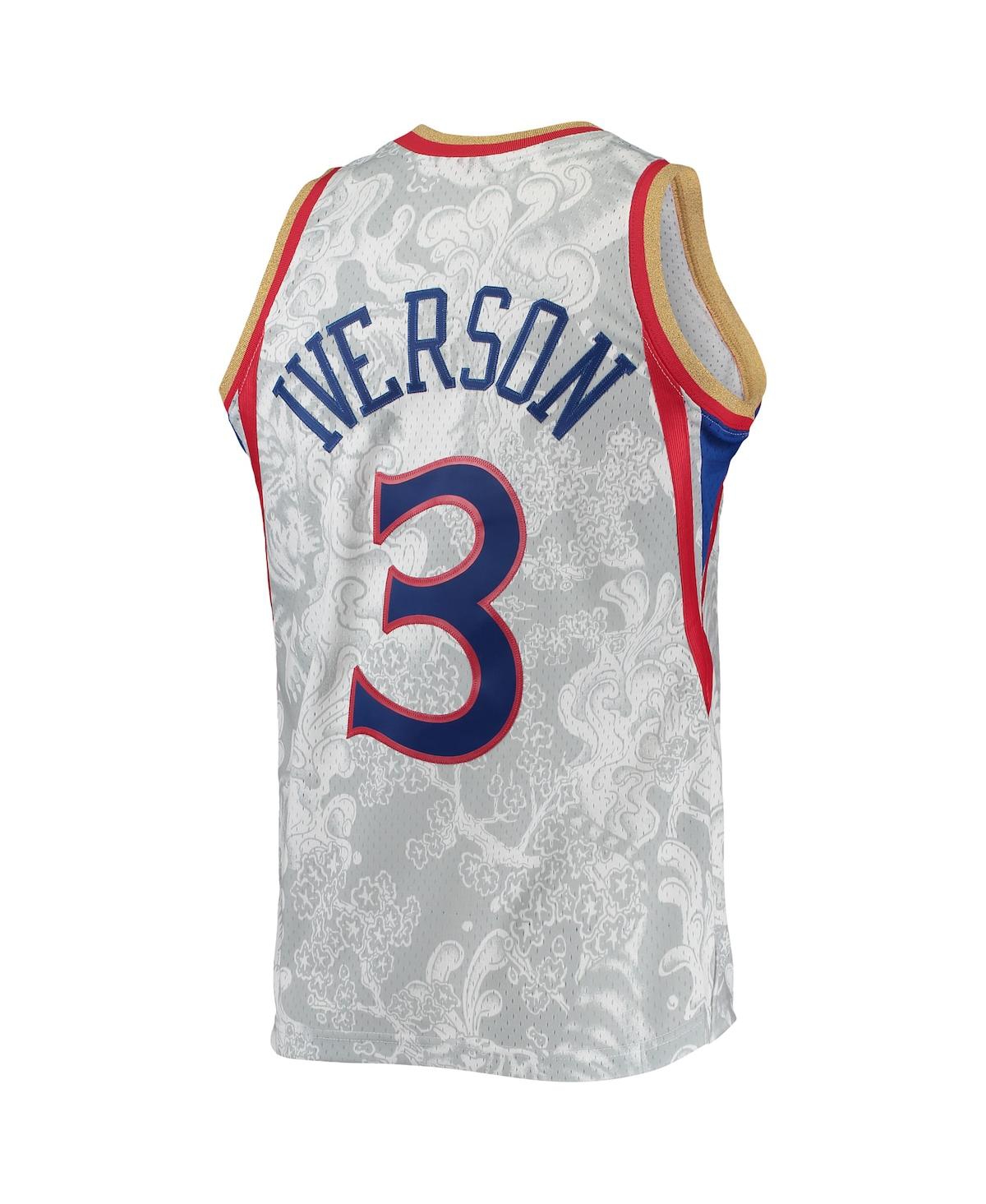 Men's Mitchell & Ness Allen IversonPhiladelphia 76ers Hardwood Classics 1996-97 Lunar New Year Swingman Jersey - White
