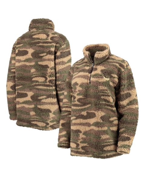 Женские куртки G-III Sports by Carl Banks Women's Camo Washington Capitals Sherpa Quarter-Zip Jacket