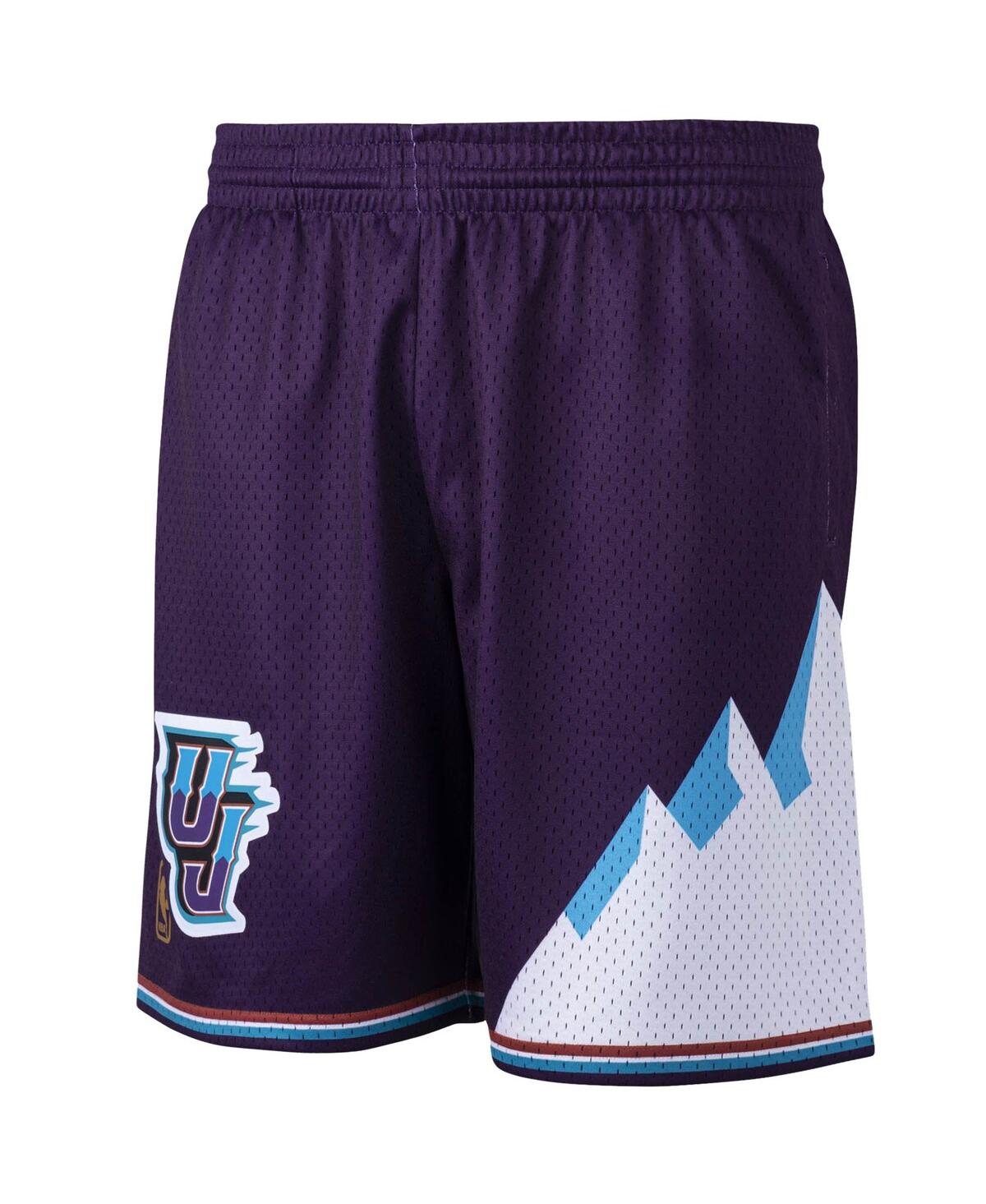 Mitchell & Ness Men's  Purple Utah Jazz Hardwood Classics Primary Logo Swingman Shorts In Purple