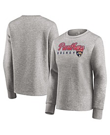 Women's Branded Heathered Gray Florida Panthers Fan Favorite Script Pullover Sweatshirt