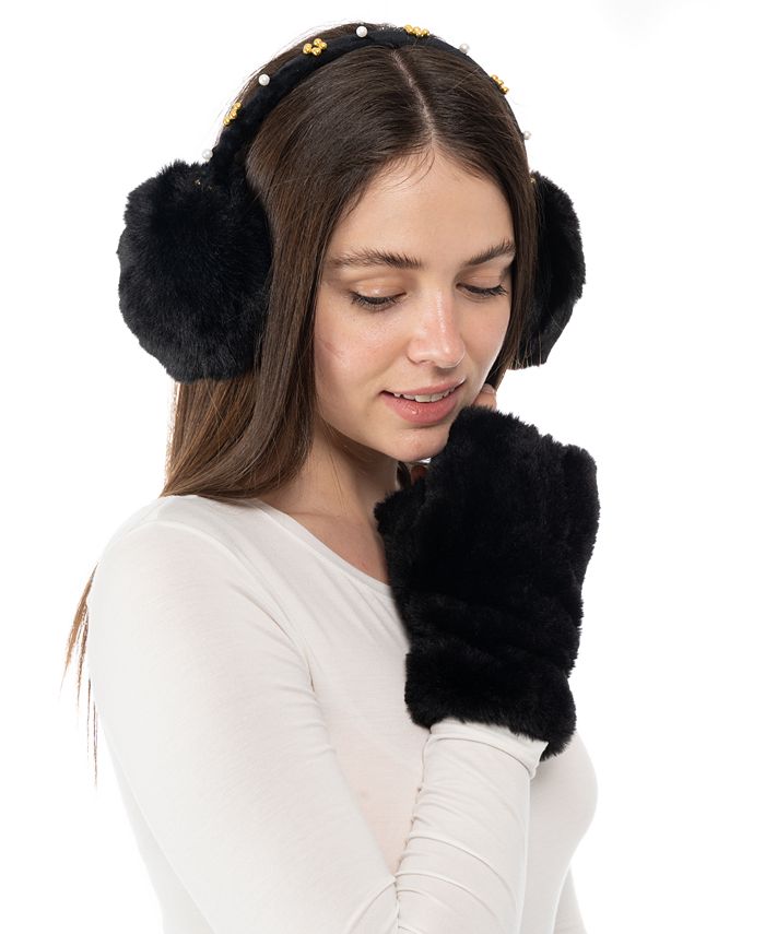 INC International Concepts BeadEmbellished Faux Fur Earmuffs, Created