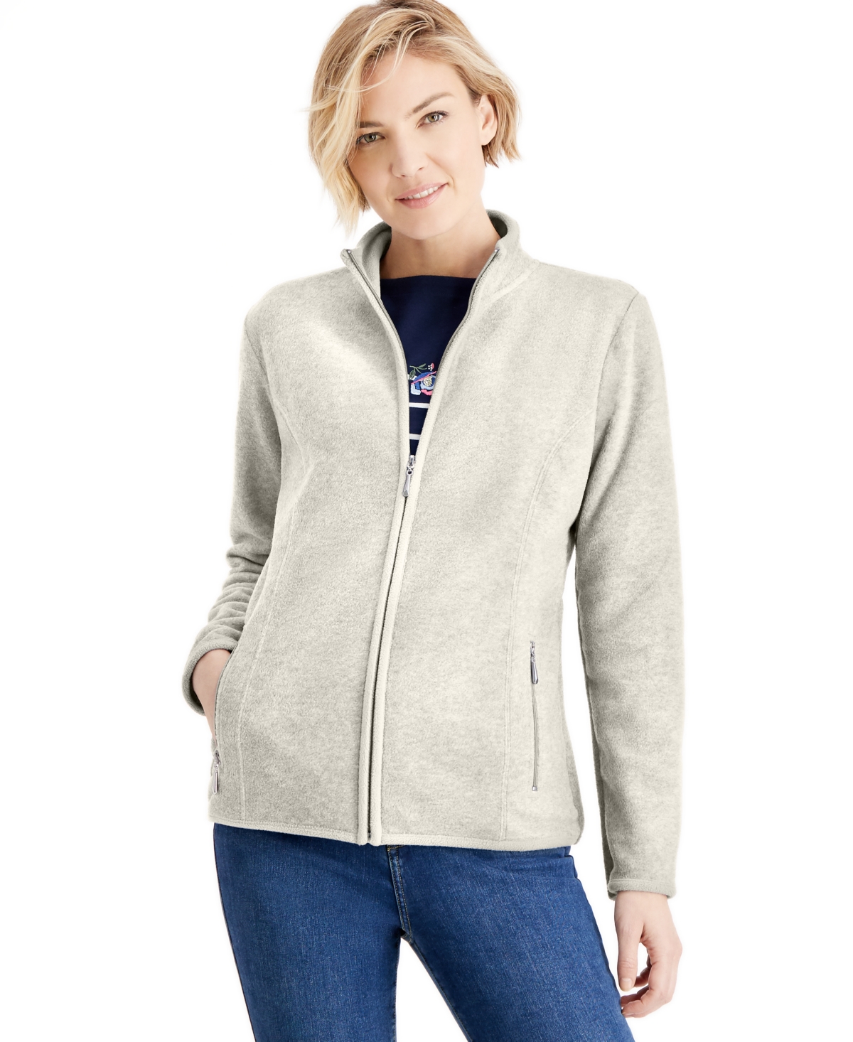 Women's Zip-Up Zeroproof Fleece Jacket, Created for Macy's - Neo Natural
