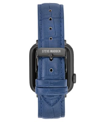Women's Blue Crocograin Faux Leather Band designed for Apple Watch&reg; 42mm (Series 10) & 38/40/41mm 