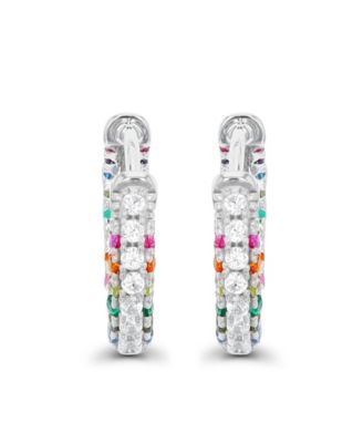Multicolor Hoop Earrings in Sterling Silver