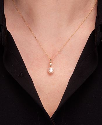 Macy's single pearl necklace sale
