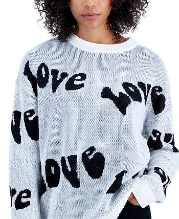 Snor apotek bekymre Just Polly Juniors' Crewneck Retro Love Pullover Sweater & Reviews -  Sweaters - Juniors - Macy's