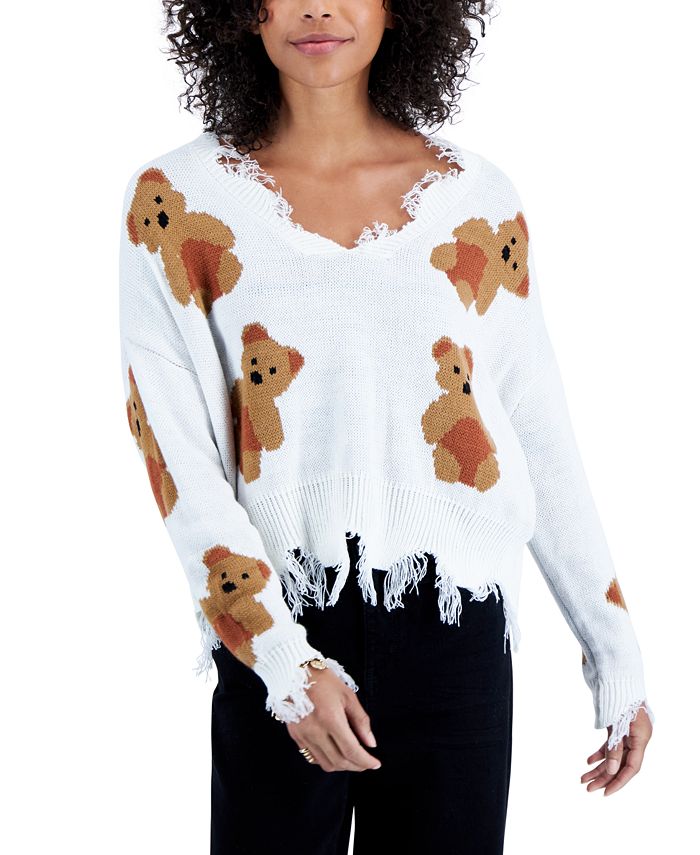 Læs Ondartet tumor kaptajn Just Polly Juniors' Frayed Teddy Bears Sweater - Macy's