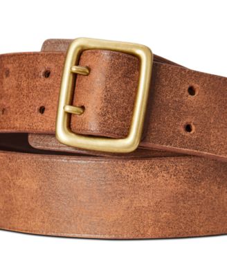 Polo Jeans  Ralph Lauren Brown leather belt double buckle brass logo hardware s-l400.jpg main image 2
