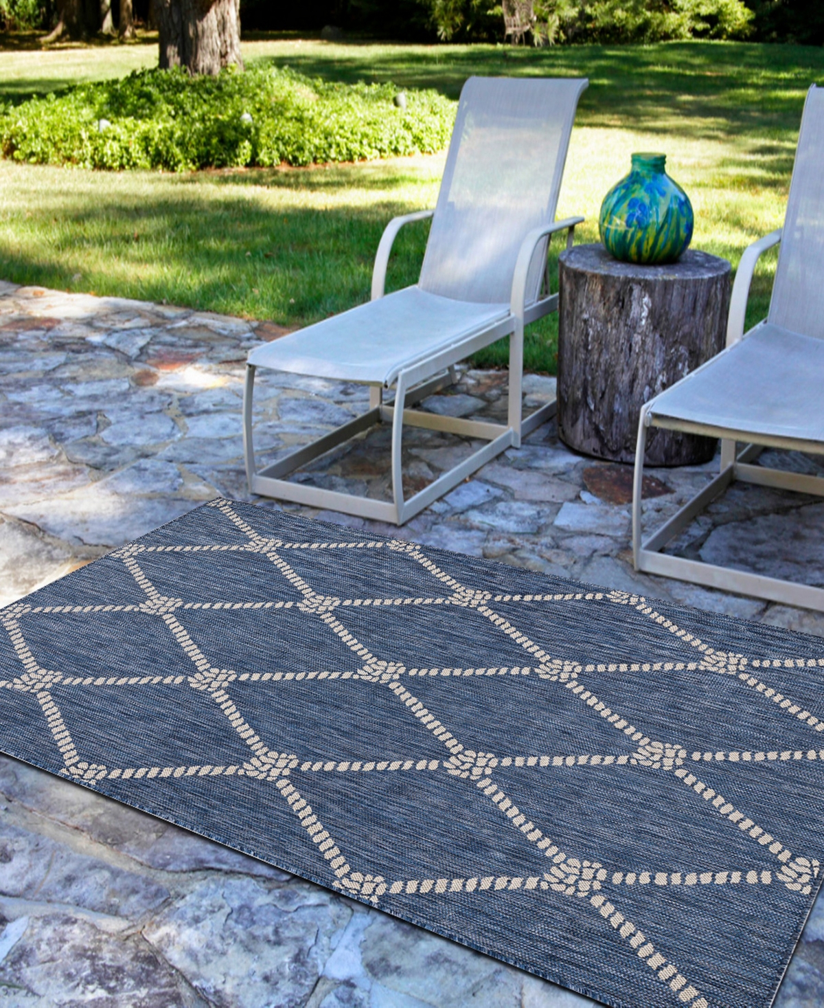 Lr Home Shoreline SRL81875 7' Outdoor Area Rug - Ivory