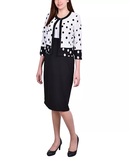 women's 3/4 sleeve two piece dress set