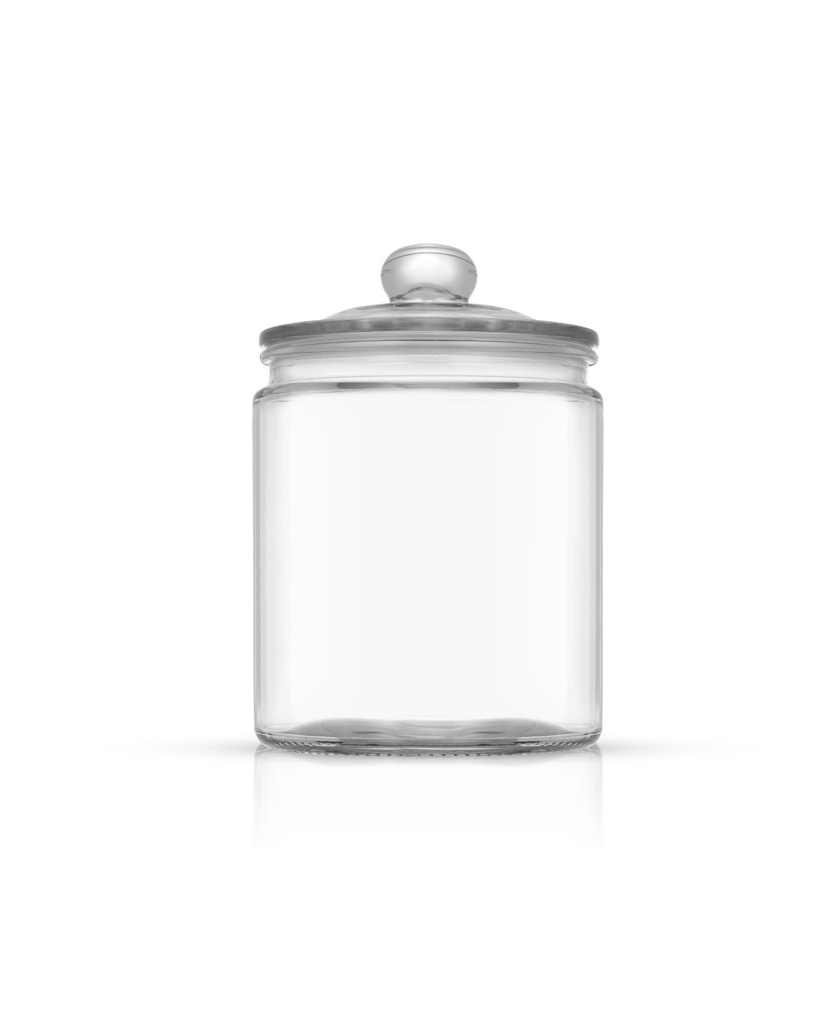 Shop Joyjolt Joyful Round Glass Cookie Jar With Airtight Lids, Set Of 2 In Clear