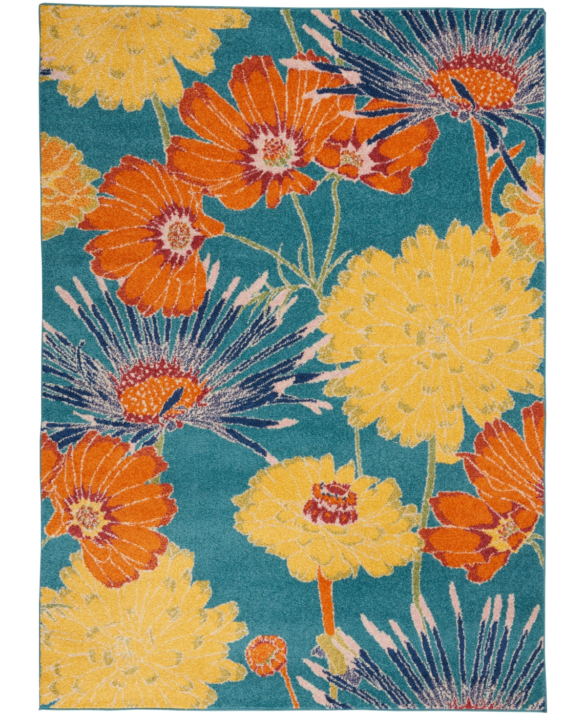 Nourison Allur Alr06 5'3" X 7'3" Area Rug In Turquoise