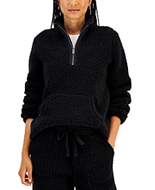 Women's Sherpa Quarter-Zip Pullover, Created for Macy's