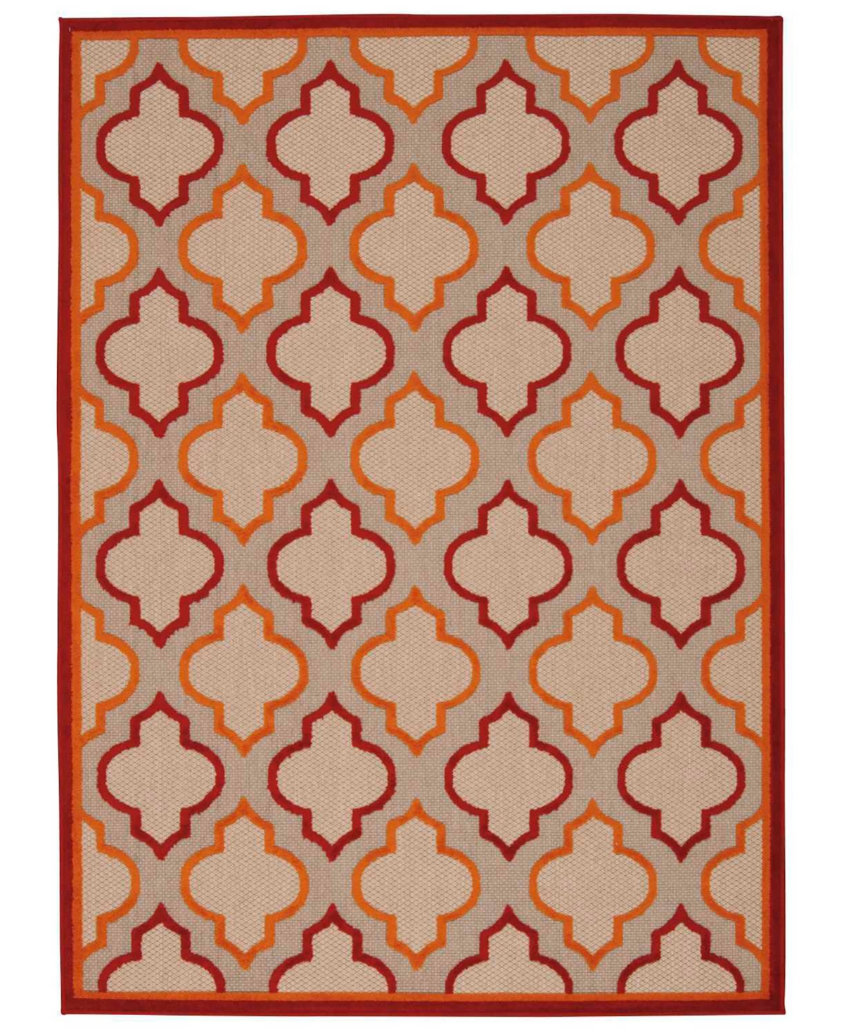 Nourison Aloha Alh06 3'6" X 5'6" Outdoor Area Rug In Red