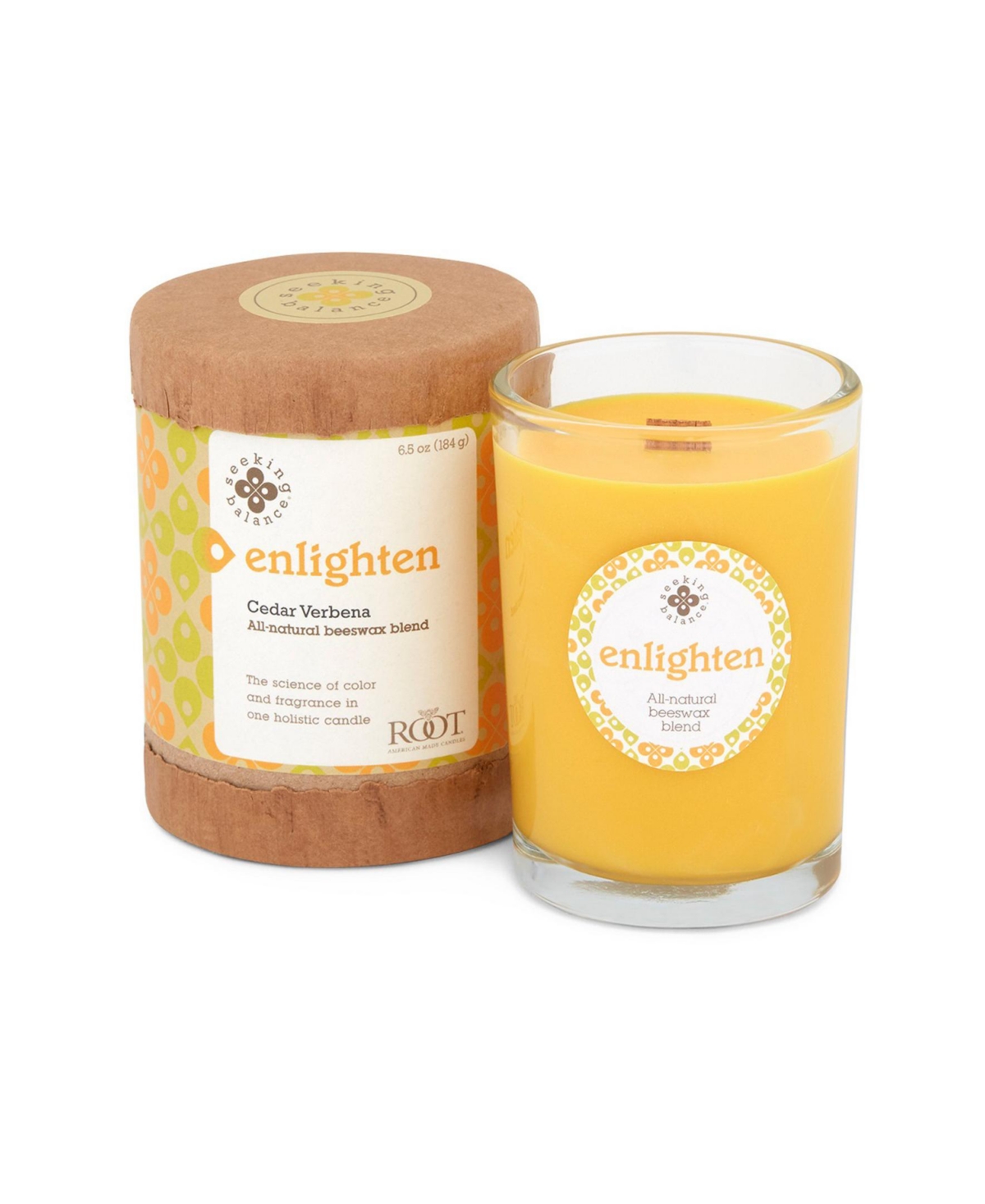 Seeking Balance Enlighten Cedar Verbena Spa Jar Candle, 6.5 oz - Tangerine