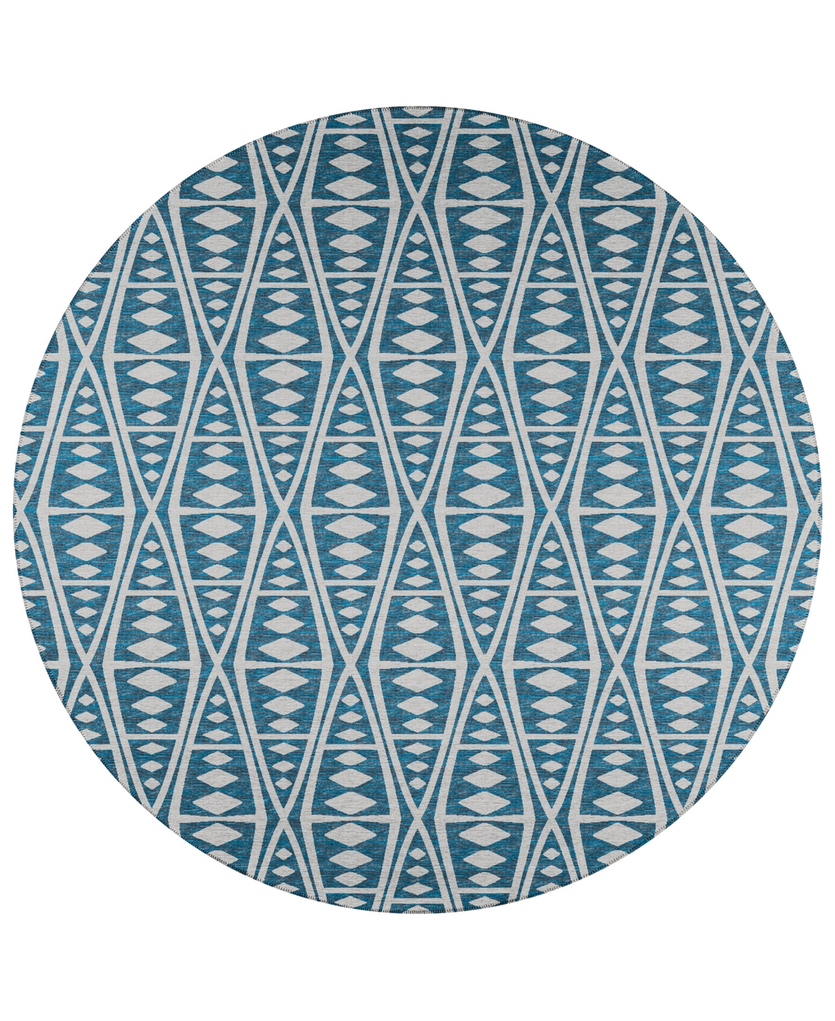 D Style Buttes BTS6 8' x 8' Round Area Rug - Indigo