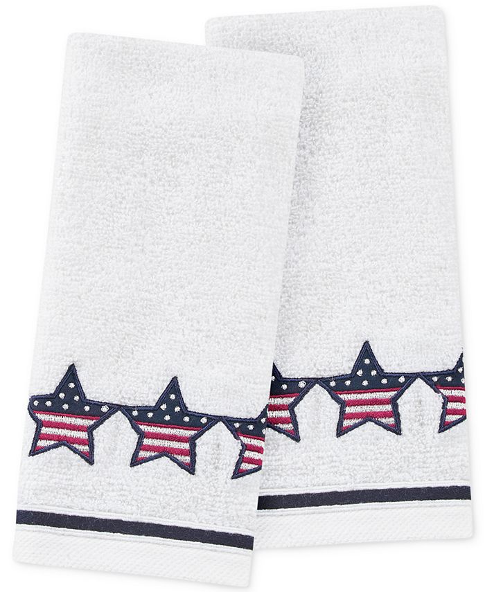 Martha Stewart Collection Americana Embroidered Fingertip Towel Set, 11