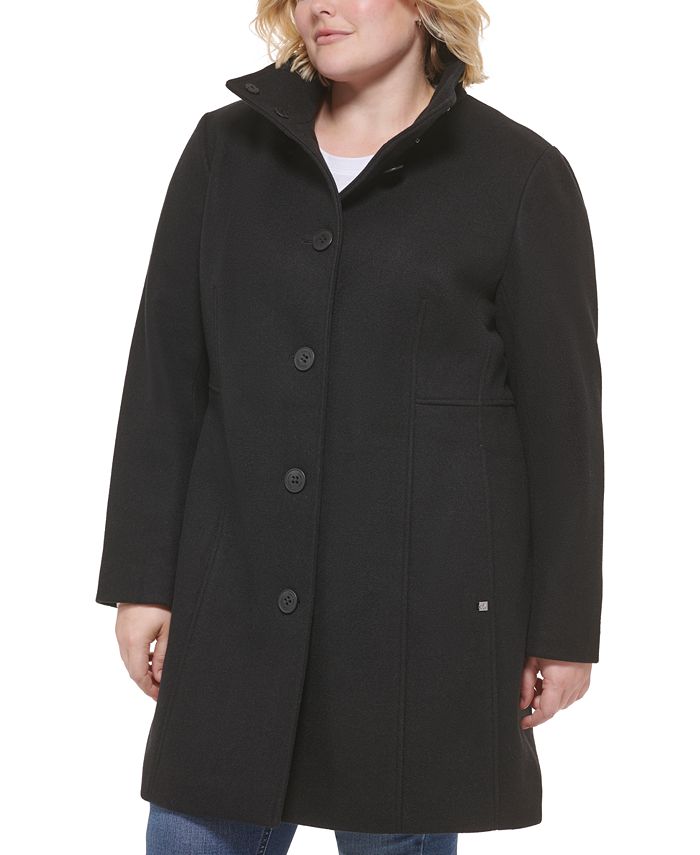 Calvin Klein Plus Size Walker Coat, Created for Macy's & Reviews - Coats Jackets Plus - Macy's