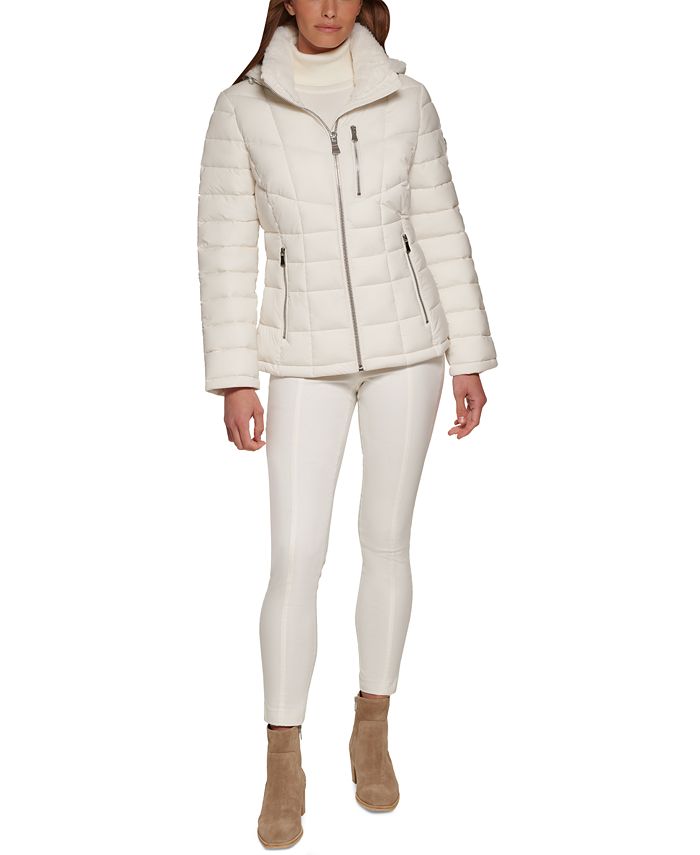 Calvin Women's Faux-Fur-Trim Hooded Puffer Coat, for Macy's & Reviews - Coats & Jackets Women -