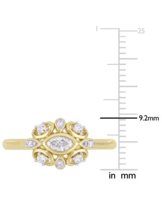 Diamond Marquise Cluster Engagement Ring (1/4 ct. t.w.) in 14k Gold