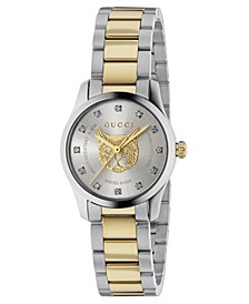 Women's Swiss G-Timeless Iconic Diamond (xx ct. t.w.) Two Tone Stainless Steel Bracelet Watch 27mm