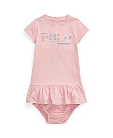 Baby Girls Logo Jersey Dress and Matching Bloomer, 2-Piece Set