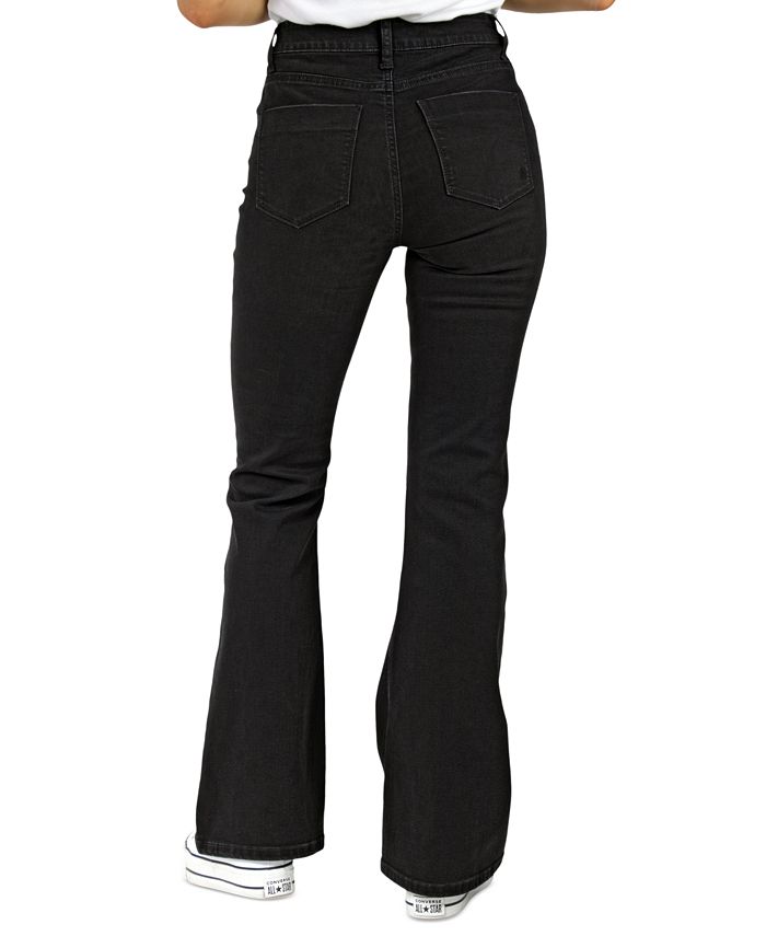 Indigo Rein Juniors' Lace-Up Flared-Leg Denim Jeans, Created for Macy's ...