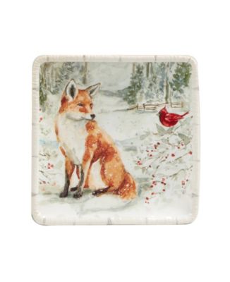 Winter's Walk 4 Piece Canape Plate Set