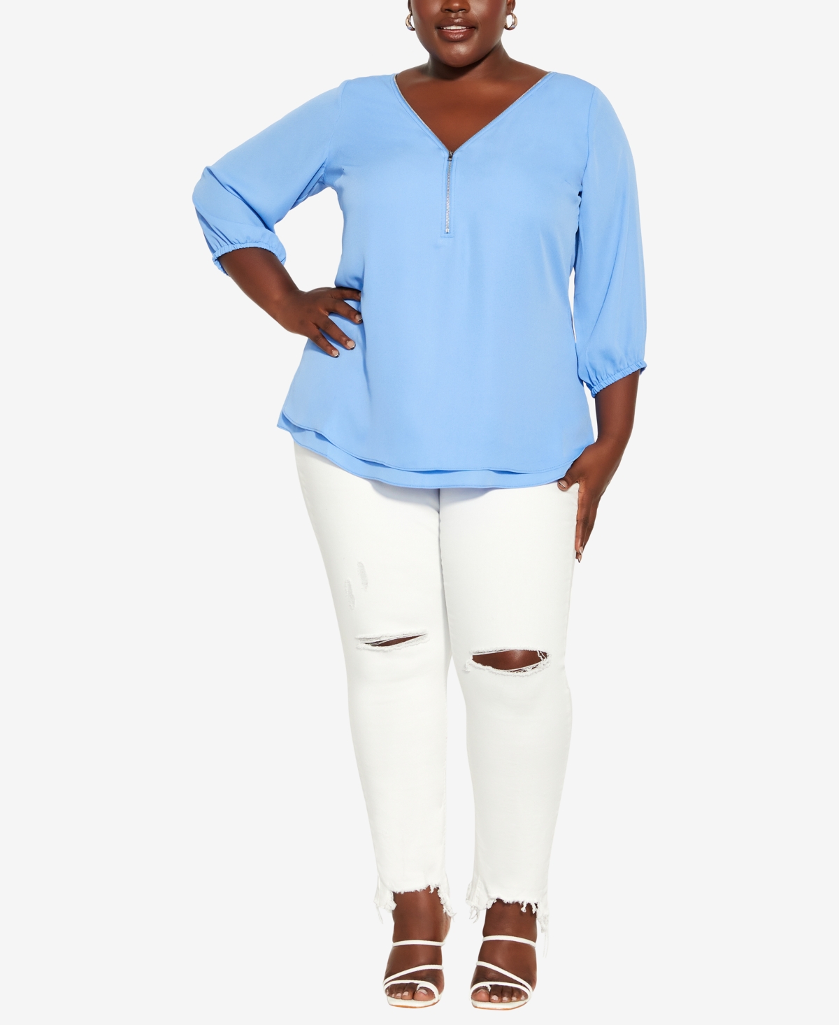 CITY CHIC TRENDY PLUS SIZE SEXY FLING ELBOW SLEEVE TOP