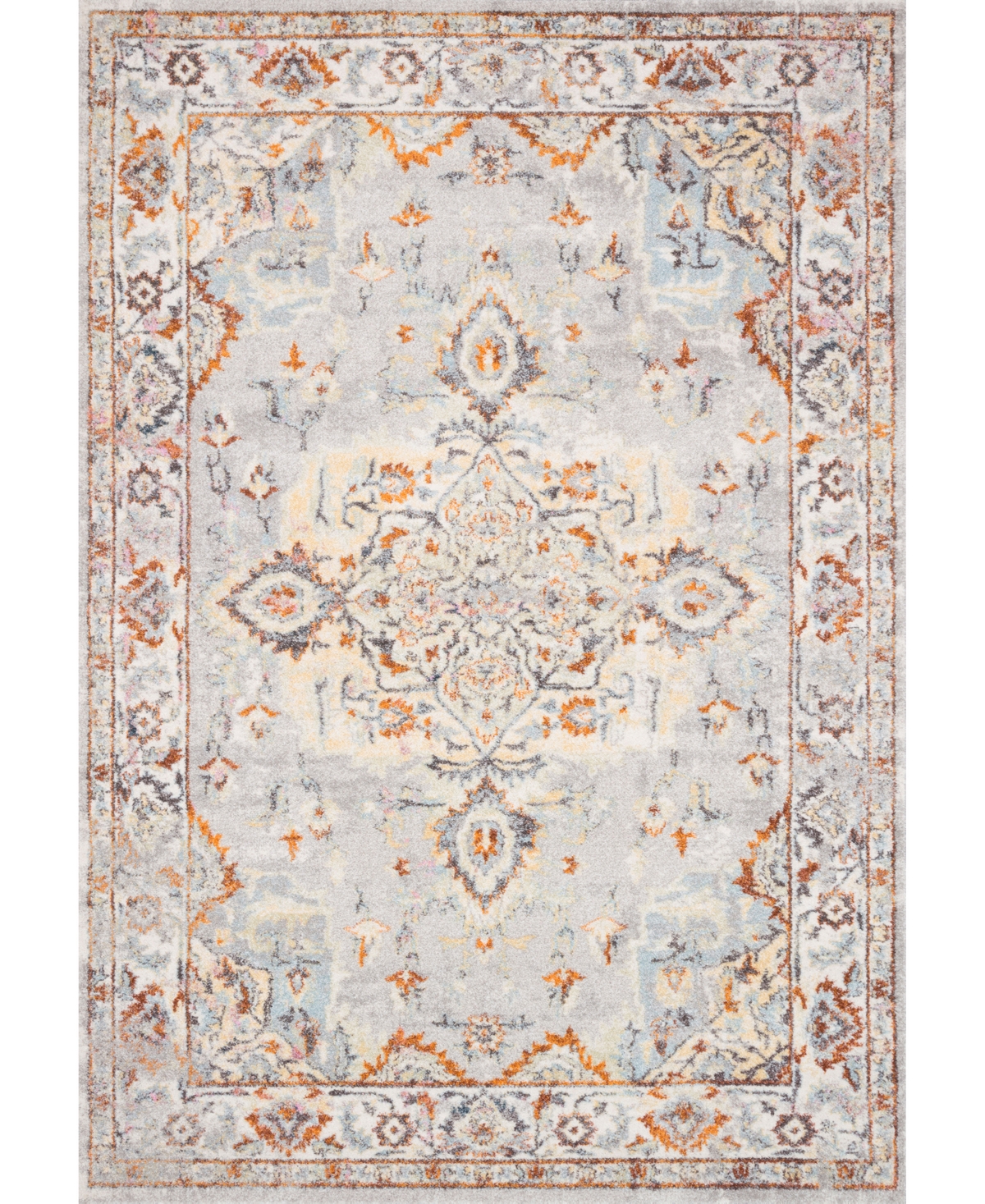Loloi Clara Cra-03 5'3in x 7'7in Area Rug - Gray, Ivory