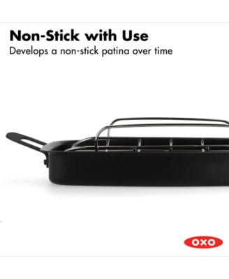 Obsidian Carbon Steel Roaster Pan & Rack